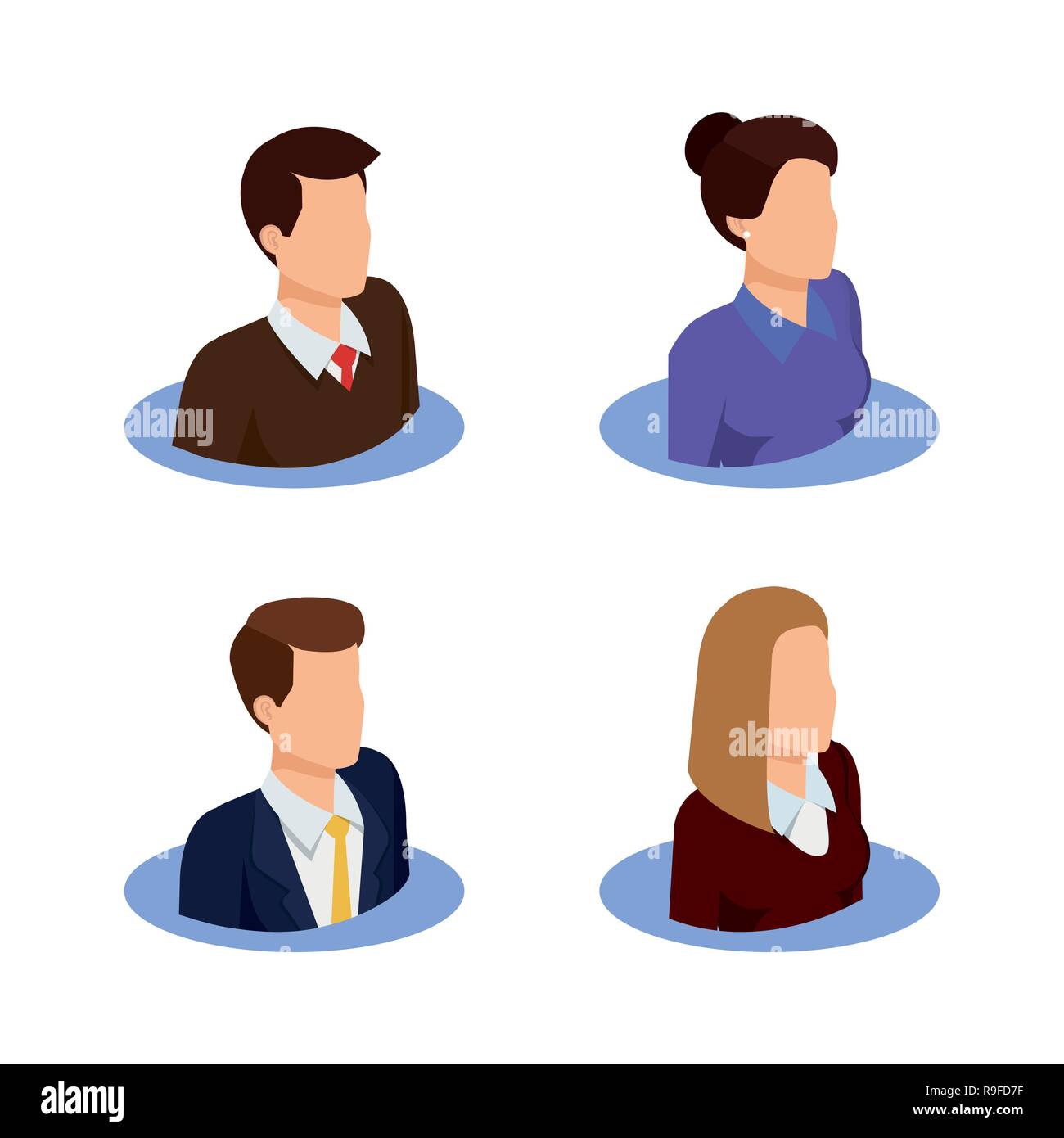 group of business people avatars characters Stock Vector Image & Art ...