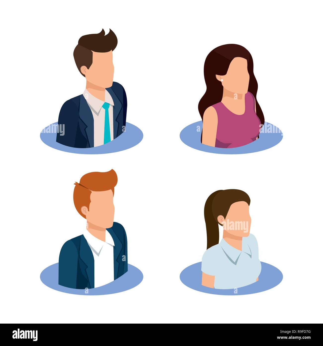 group of business people avatars characters Stock Vector Image & Art ...