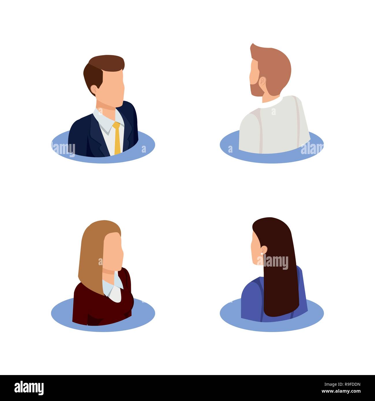 group of business people avatars characters Stock Vector Image & Art ...