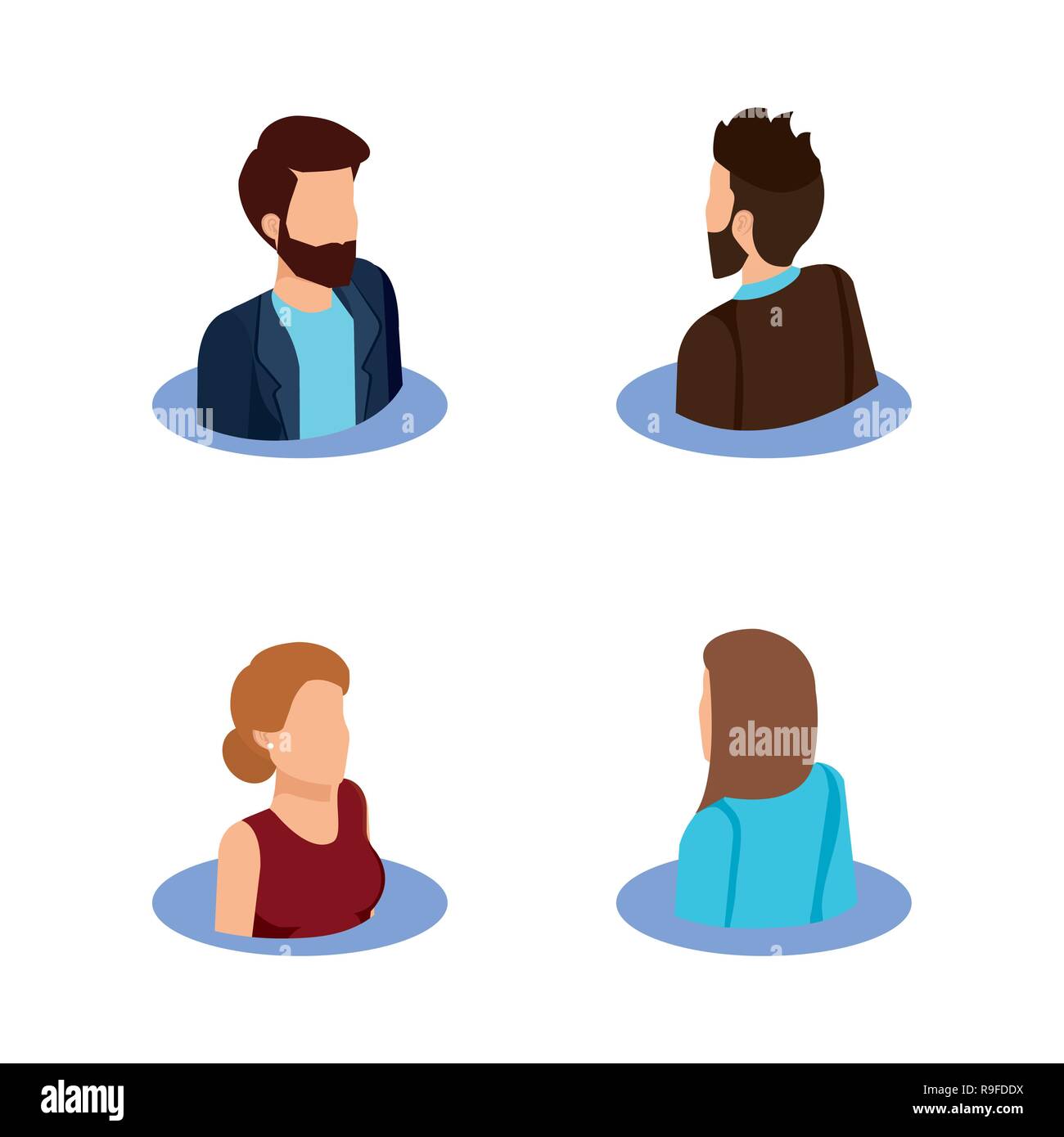 group of business people avatars characters Stock Vector Image & Art ...
