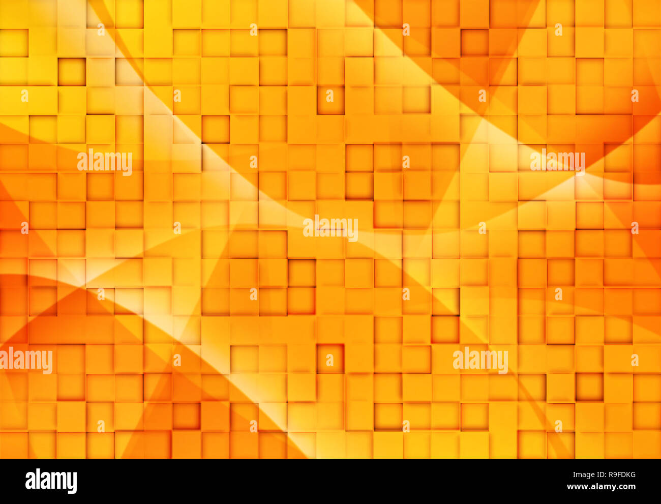 Abstract background with square tiles of orange color Stock Photo - Alamy