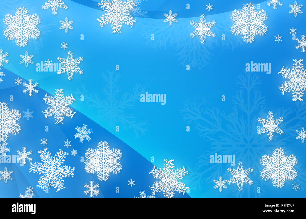Christmas blue background with snowflakes Stock Photo - Alamy
