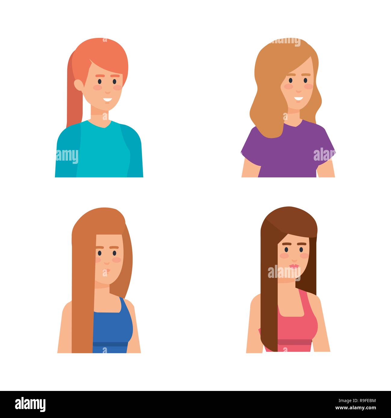 group of girls avatars characters Stock Vector Image & Art - Alamy