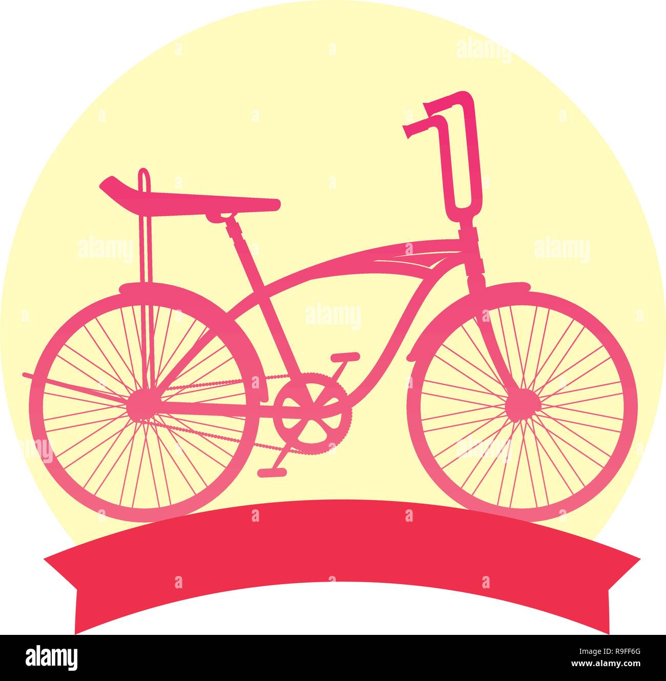 retro bicycle with ribbon frame Stock Vector Image & Art - Alamy