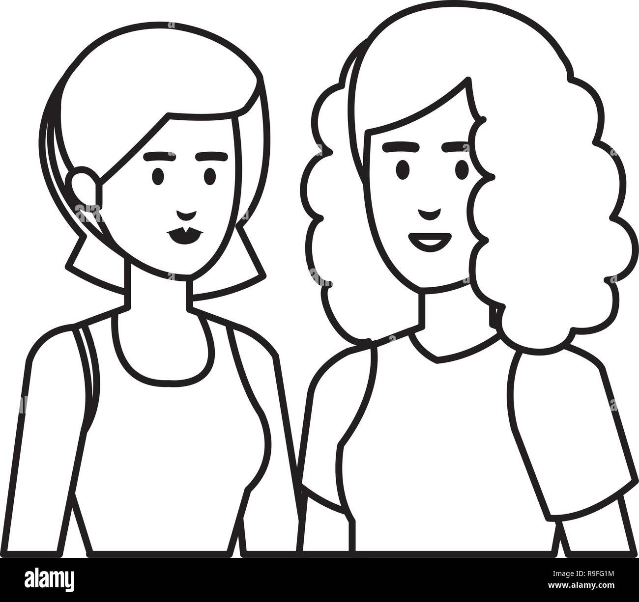 Couple Of Women Characters Stock Vector Image And Art Alamy 