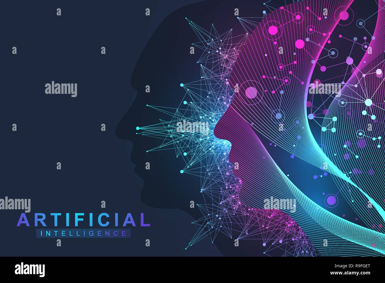 futuristic ai algorithm and machine learning process... Futuristic Artificial Intelligence and Machine Learning Concept. Human ...