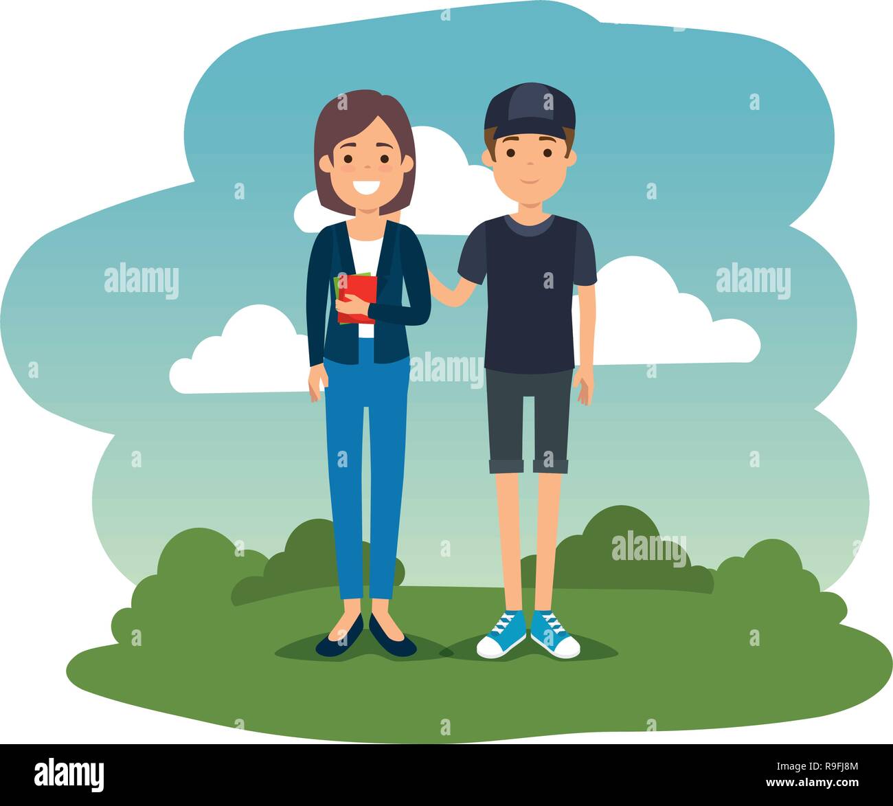 couple in the camp scene Stock Vector Image & Art - Alamy