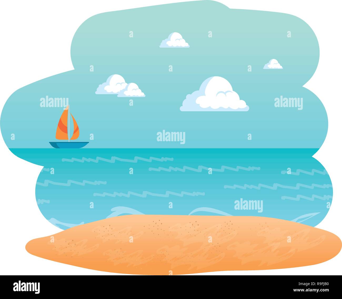beach seascape scene icon Stock Vector Image & Art - Alamy