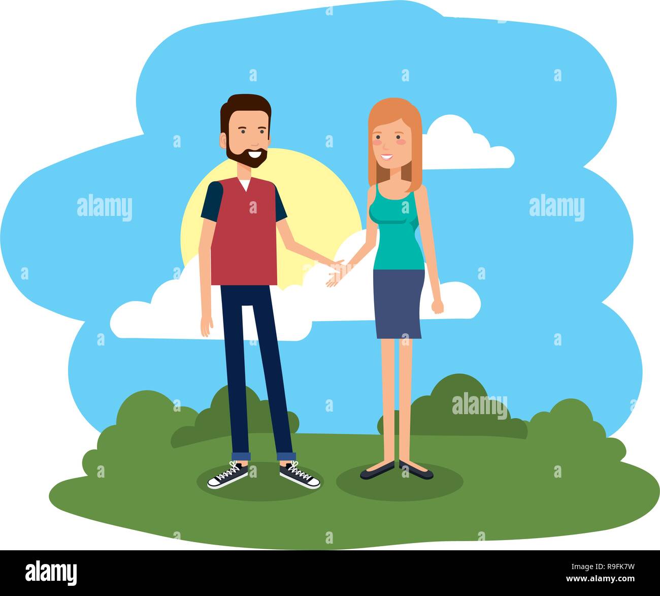 couple in the camp scene Stock Vector Image & Art - Alamy