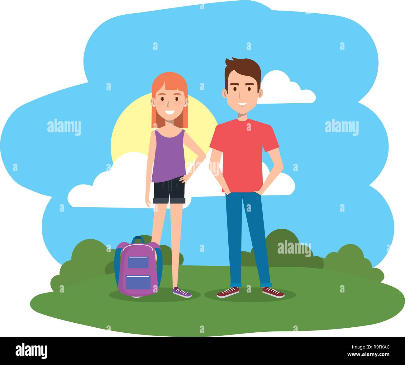 couple in the camp scene Stock Vector Image & Art - Alamy
