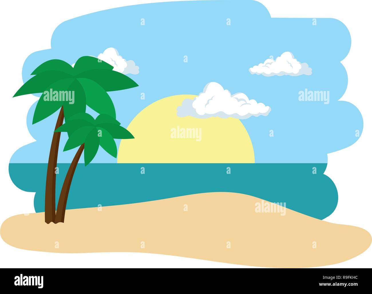 beach seascape scene icon Stock Vector Image & Art - Alamy