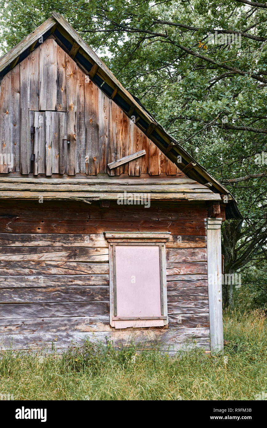 old wooden house in the forest Stock Photo - Alamy