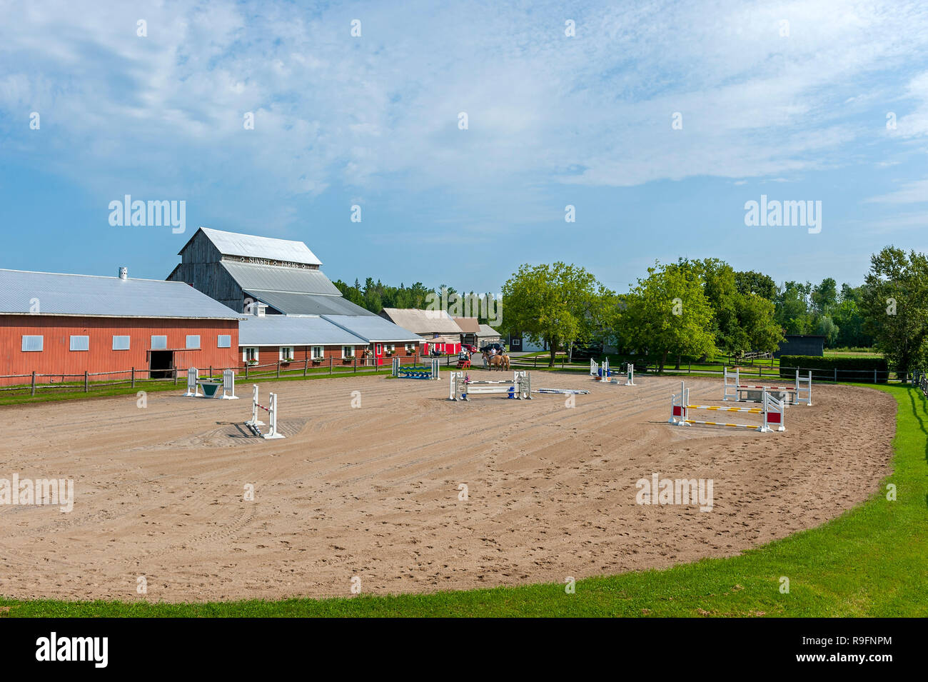 Practice yard for equestrian events Stock Photo
