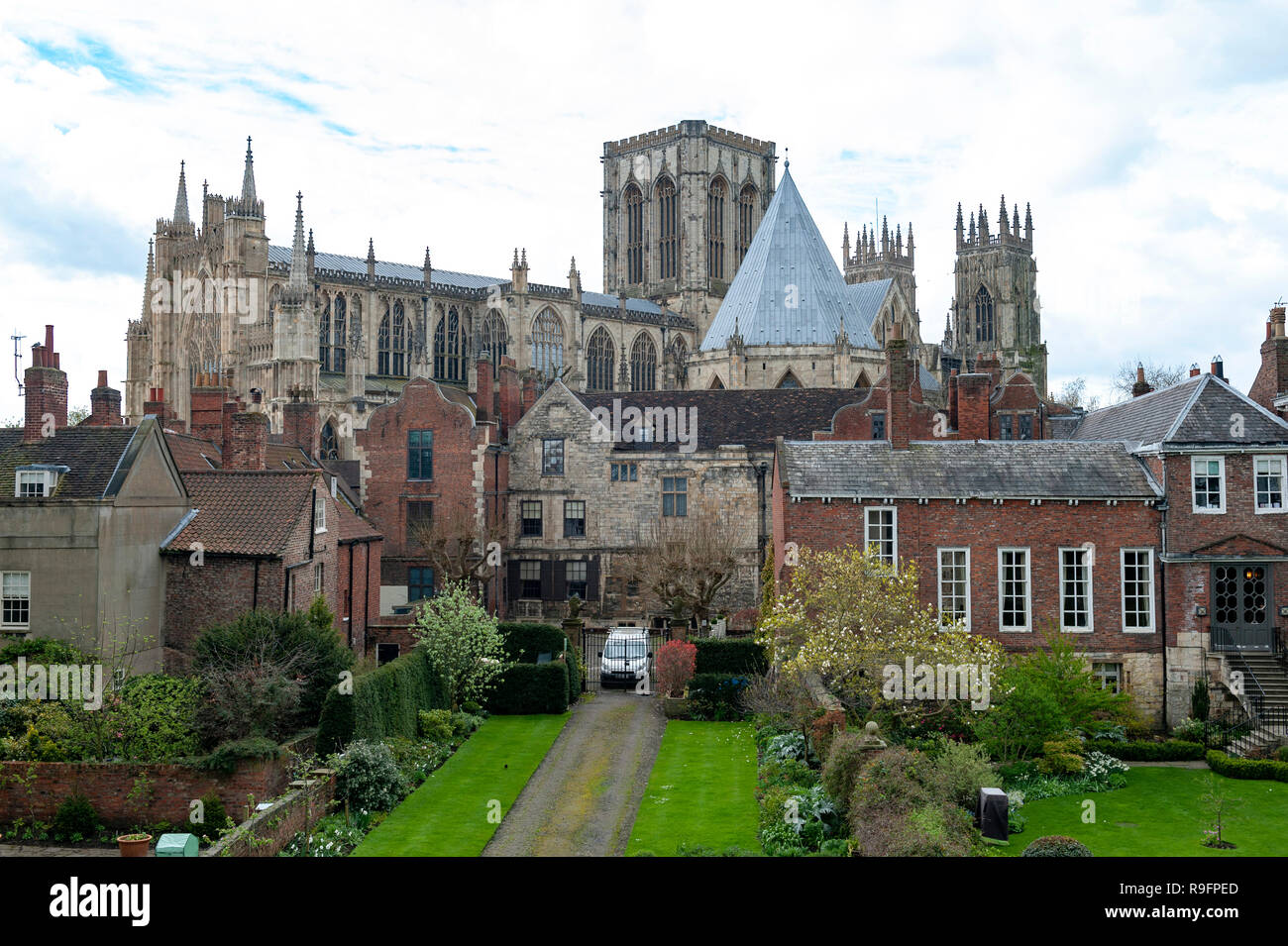 York Minster, historic cathedral built in English gothic style, and ...