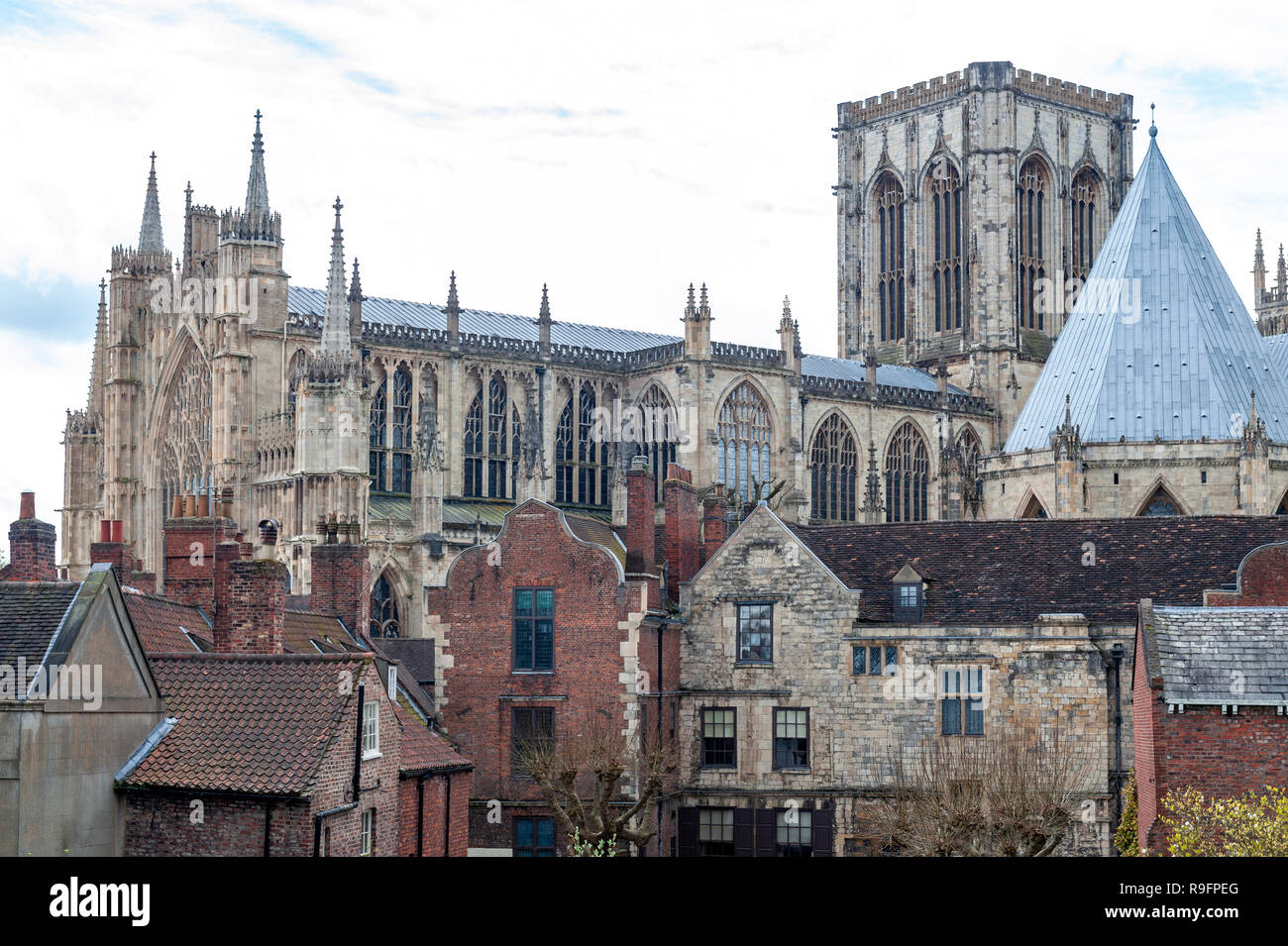 York Minster, historic cathedral built in English gothic style, and ...