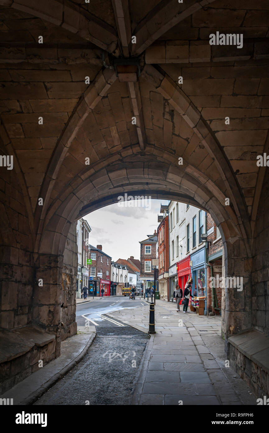 Thoroughfare under Monk Bar, main gatehouses or bars of York City Walls