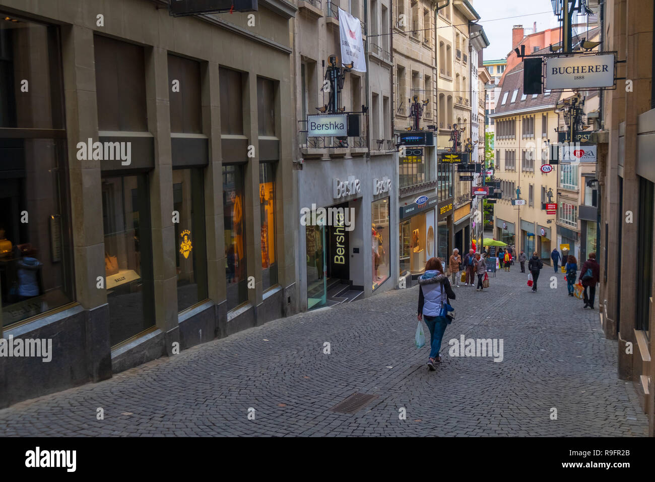 Shopping street old town lausanne hi-res stock photography and images -  Alamy