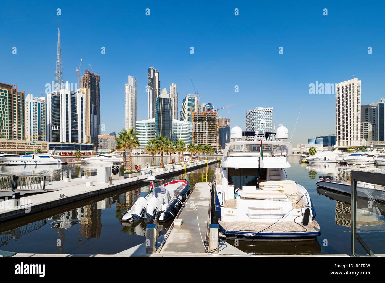 New Marasi Marina on The Creek in Business Bay in Dubai, United Arab Emirates Stock Photo