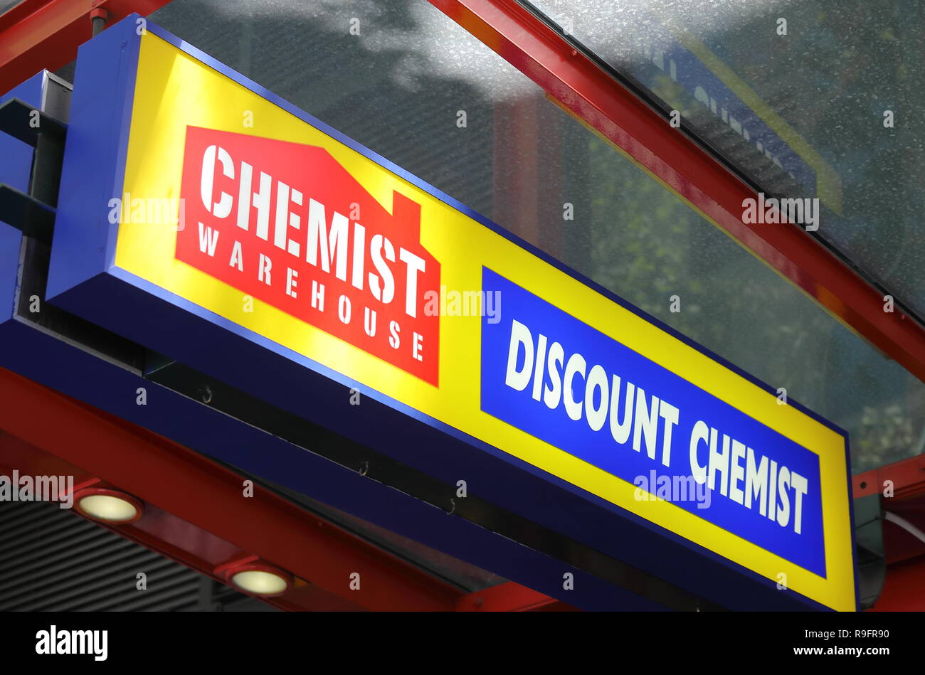 Chemist Warehouse shop. Chemist Warehouse continues to be at the forefront of internet pharmacy in Australia Stock Photo