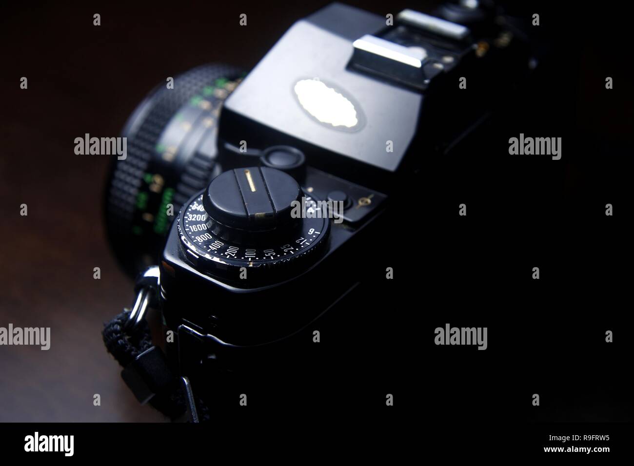 Close up shot of the ISO or ASA rating and Exposure Compensation dial