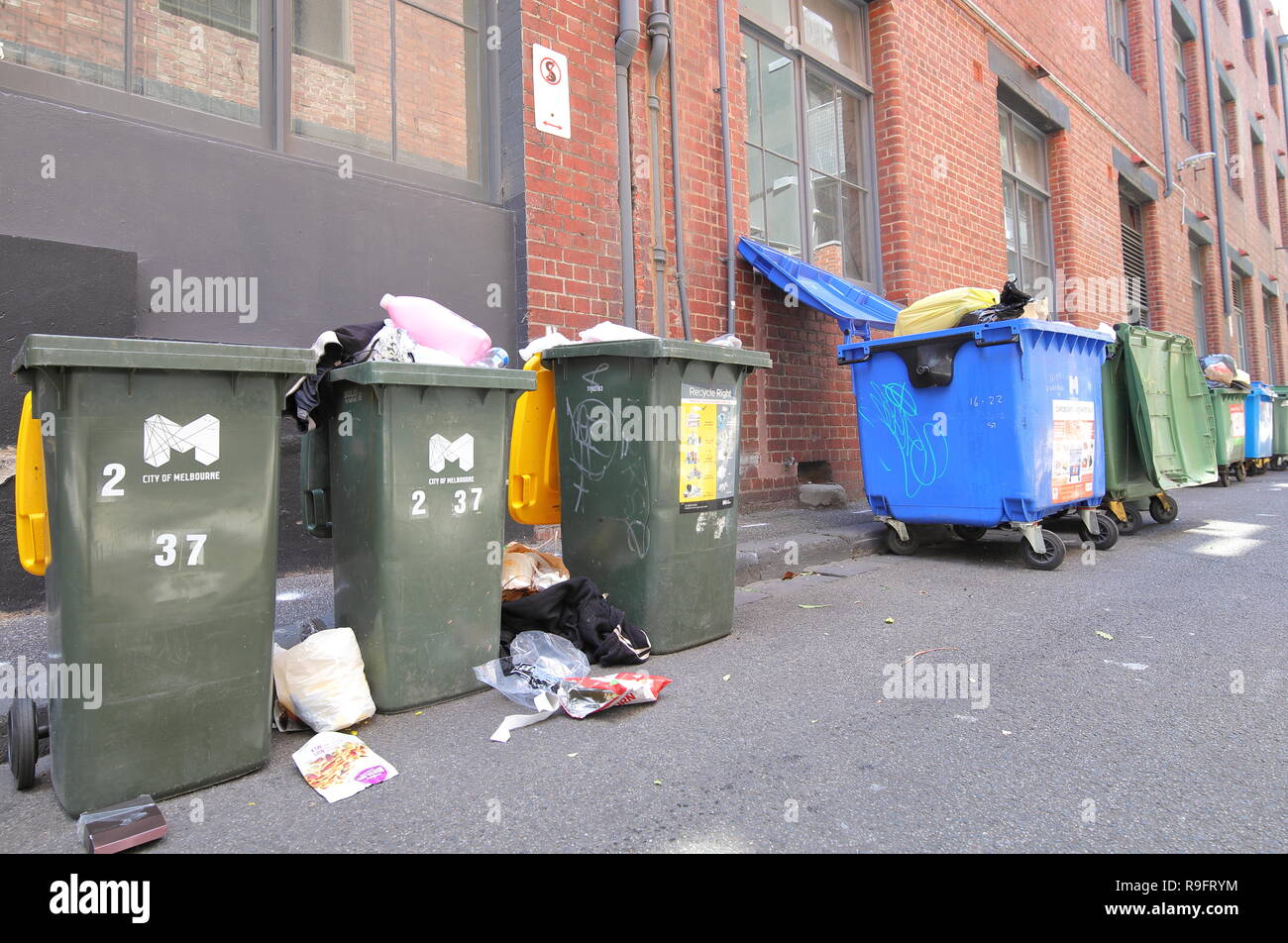 Rubbish bin Melbourne Australia Stock Photo Alamy