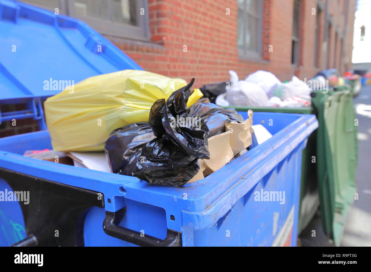 Rubbish bin Melbourne Australia Stock Photo Alamy