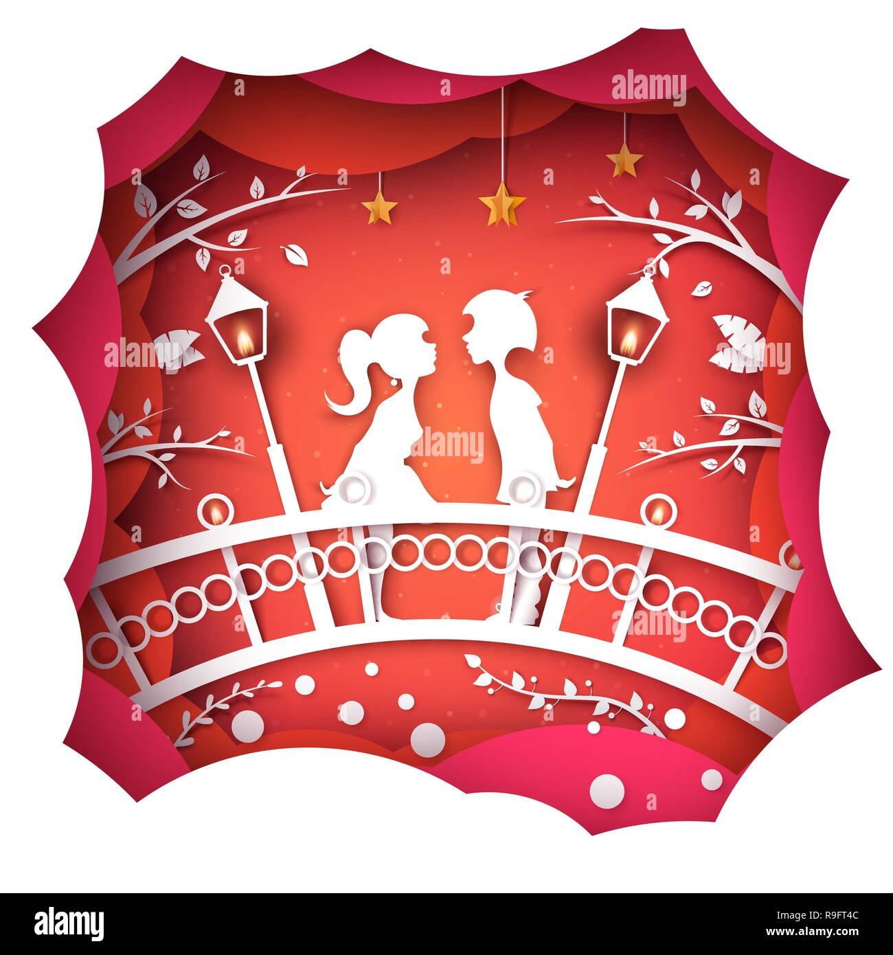 Boy and girl. Paper love illustration Stock Vector Image & Art - Alamy