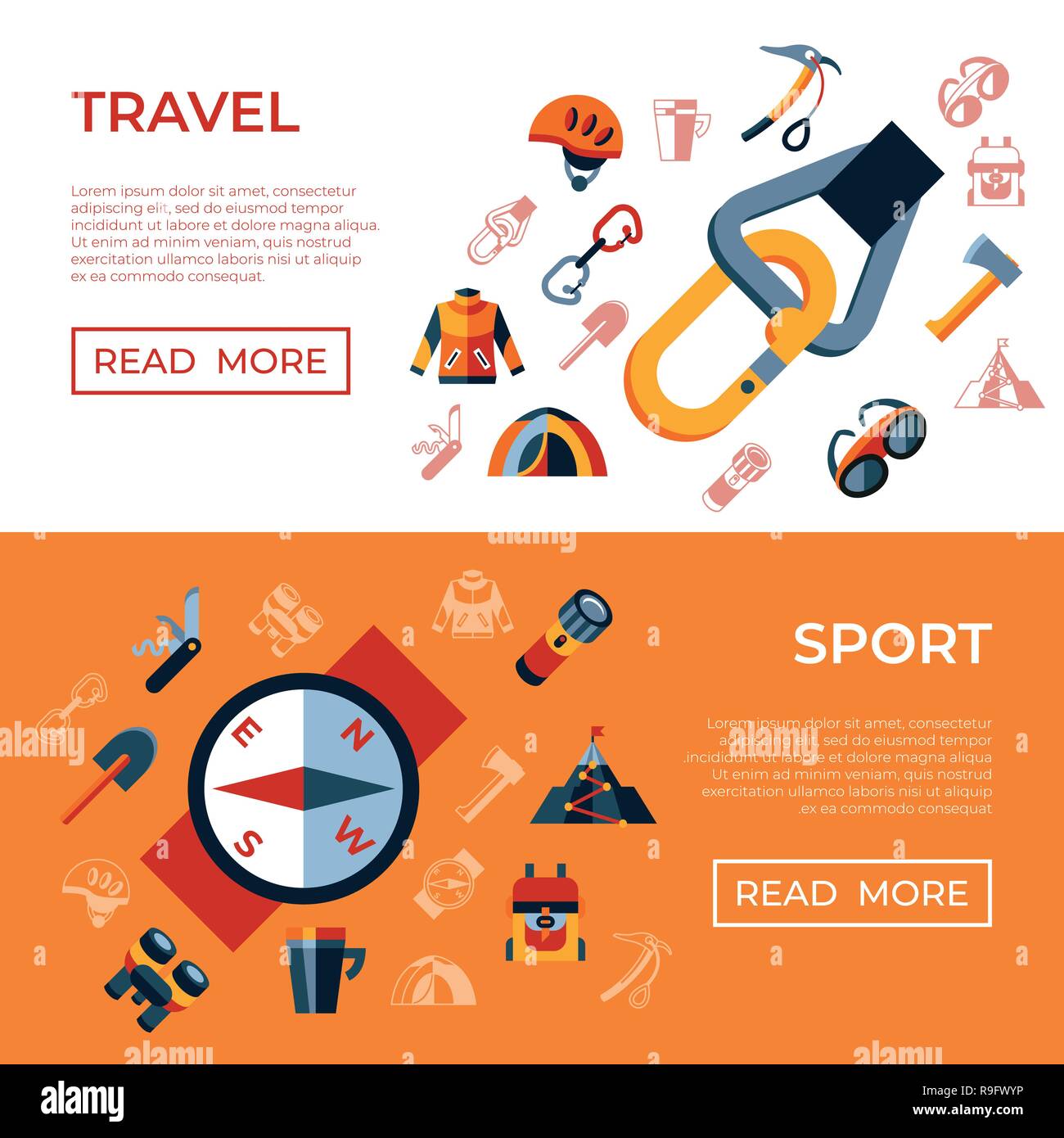 Digital vector mountaineering technology icons set infographics Stock Vector