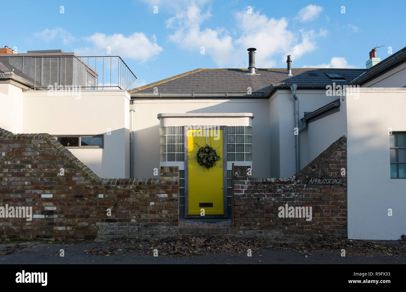 April Cottage stucco house on Liverpool Road in Walmer, Deal, Kent, UK