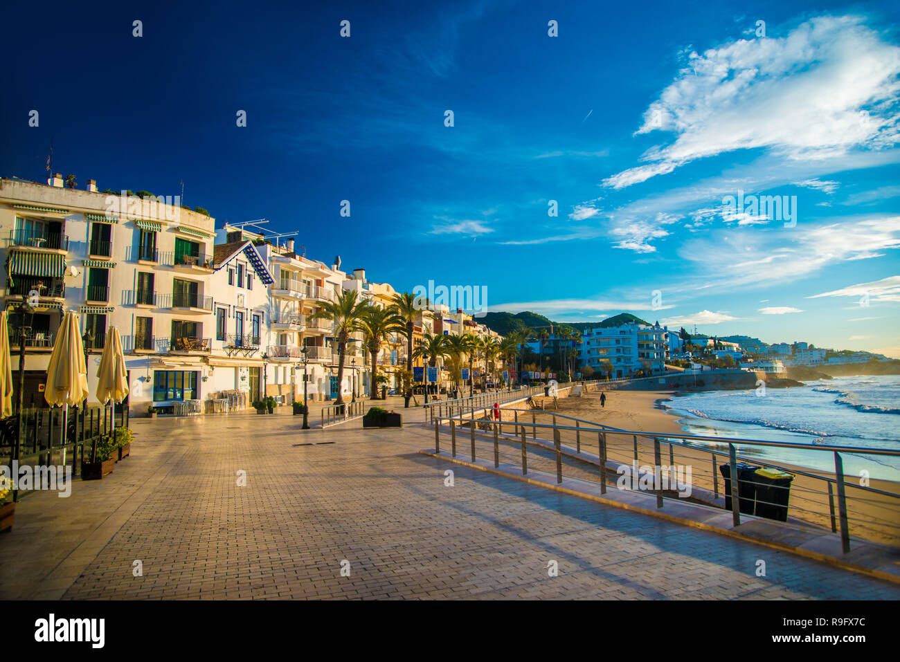 Spanish Beach Resort In Barcelona Spain Sitges Area Is