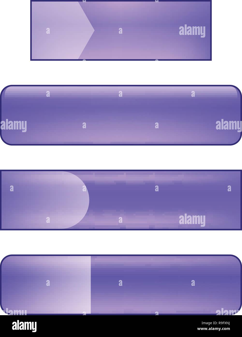vector bright glossy web buttons set - purple and violet Stock Vector ...