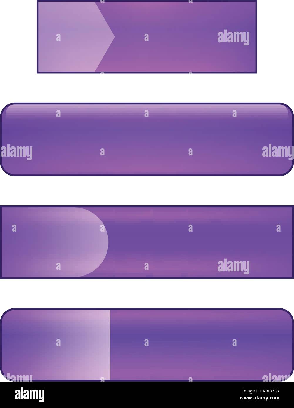 vector bright glossy web buttons set - purple and violet Stock Vector ...