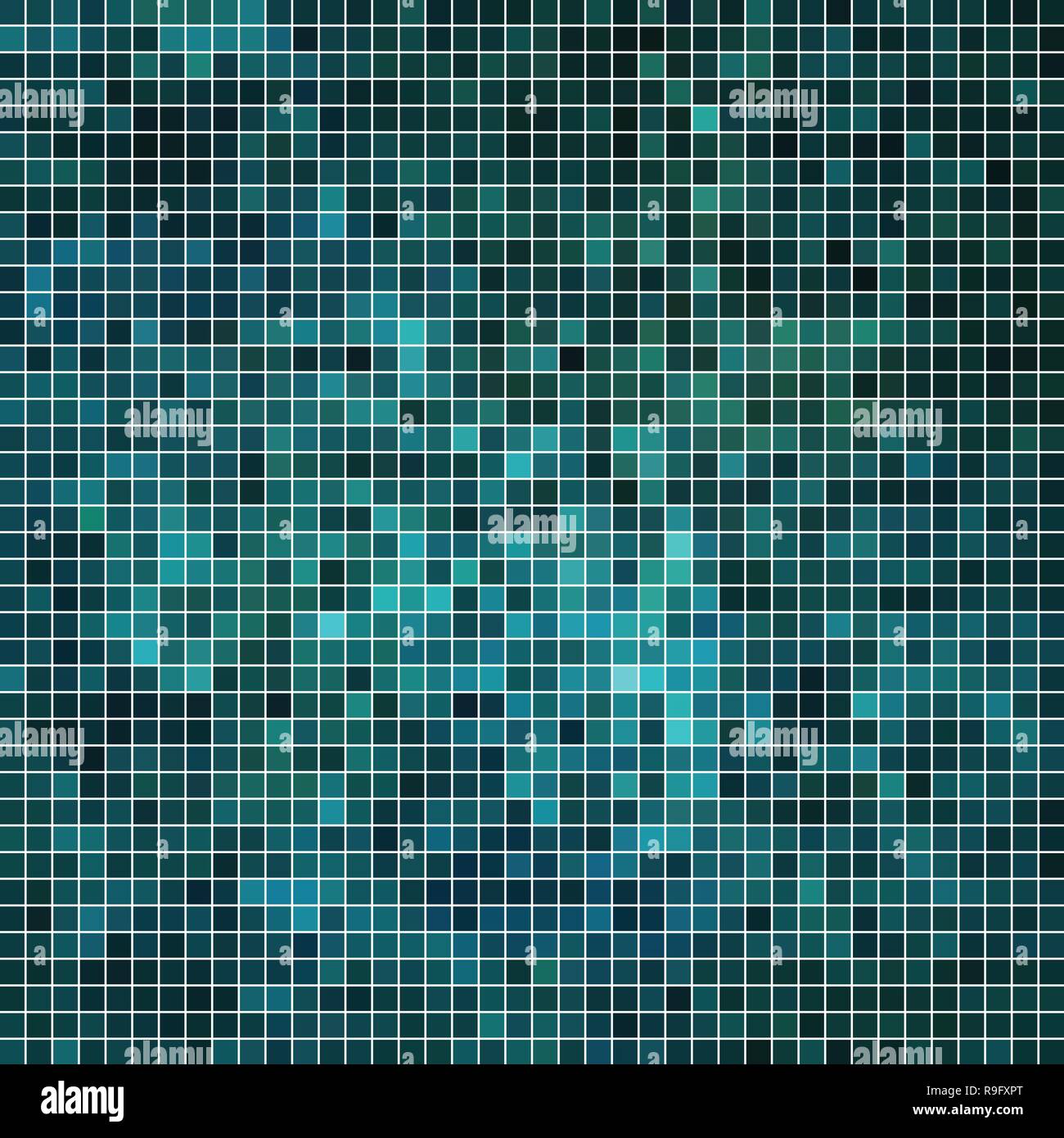 abstract vector square pixel mosaic background - blue and teal Stock ...