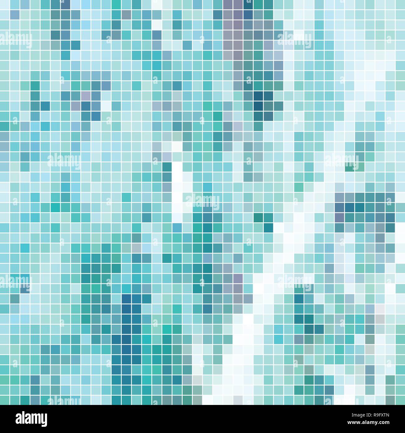 abstract vector square pixel mosaic background - light blue Stock ...