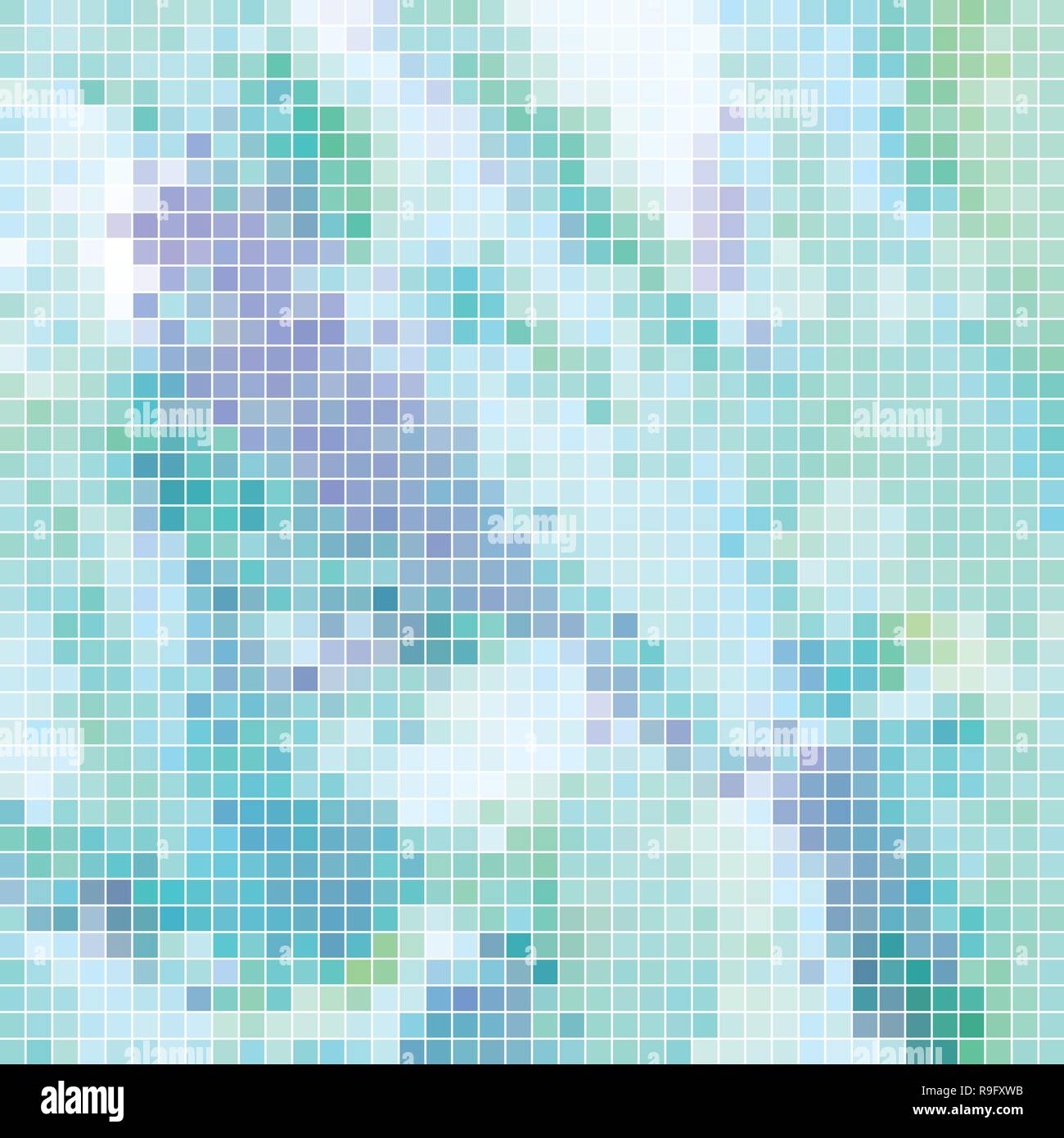 abstract vector square pixel mosaic background - light blue Stock ...