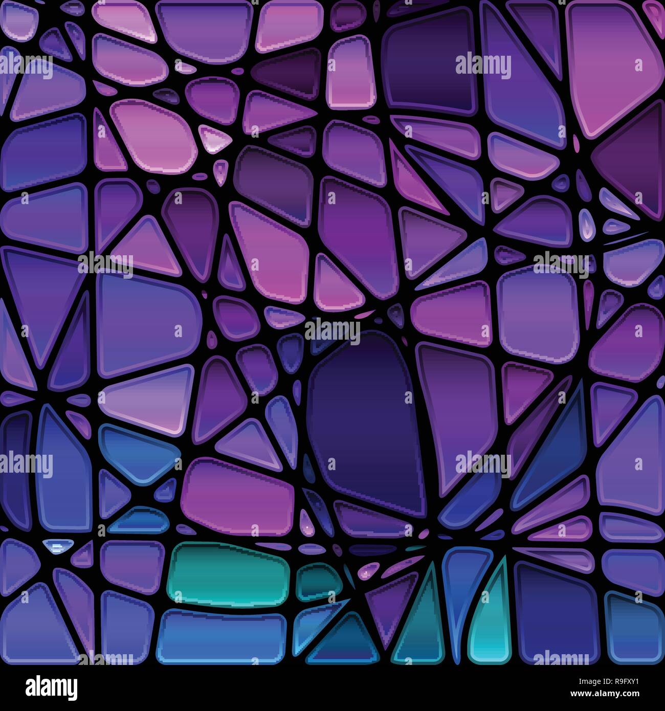 abstract vector stained-glass mosaic background - blue and violet Stock ...
