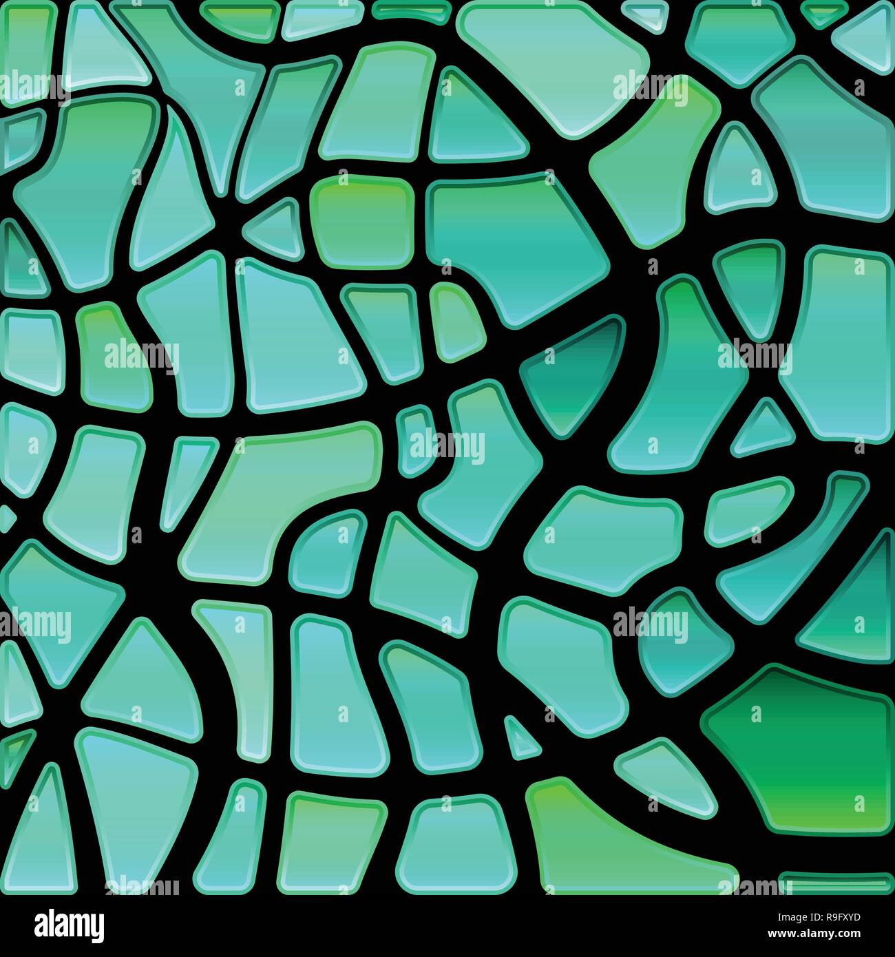 abstract vector stained-glass mosaic background - green and blue Stock ...