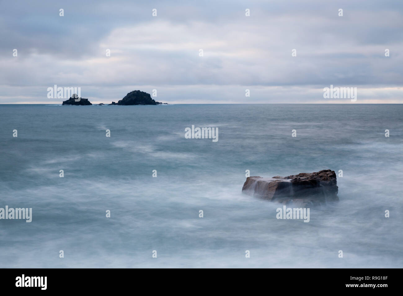 The Brisons; With Neutral Density Grad 0 Filter; Cornwall; UK Stock Photo