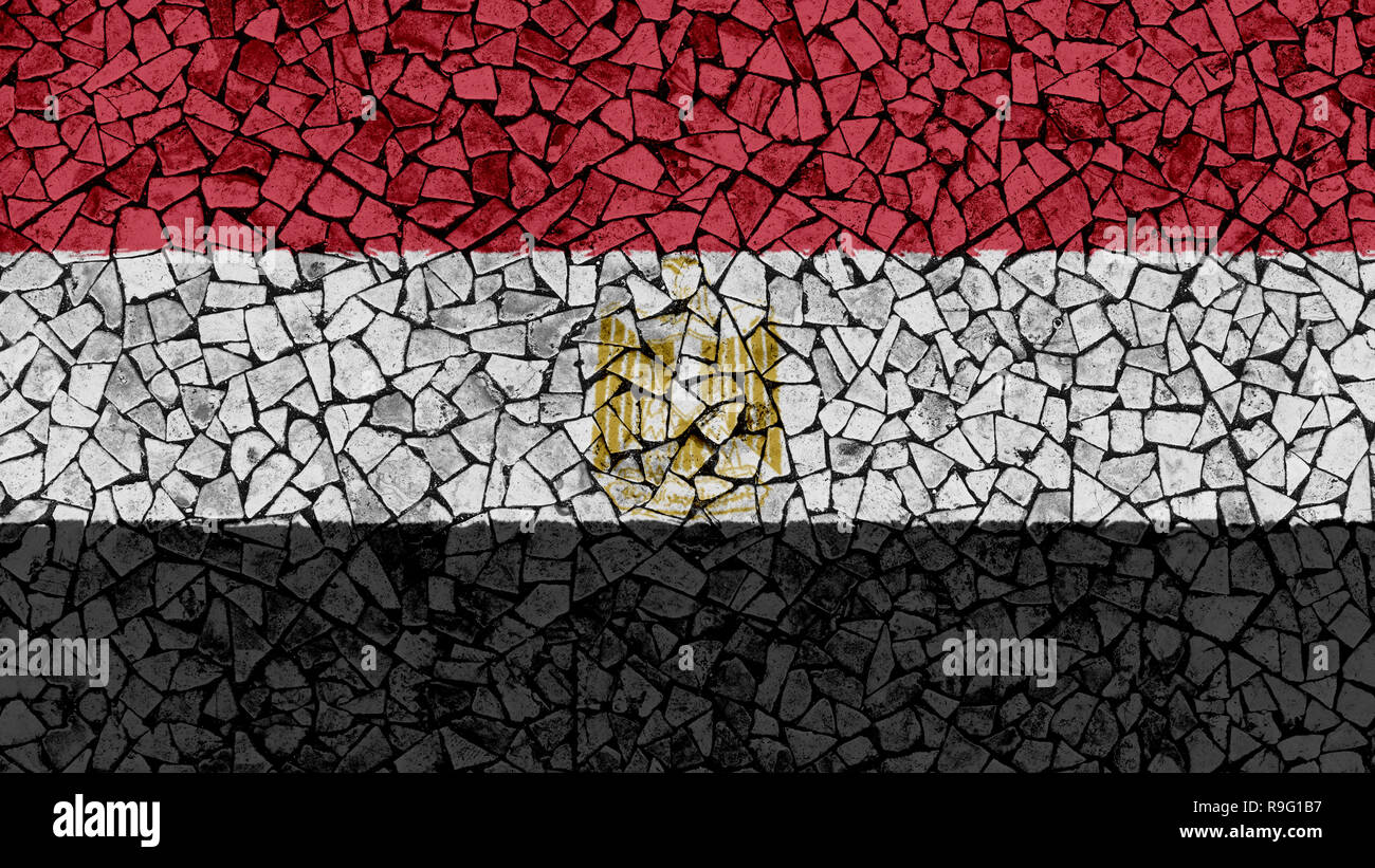 Mosaic Tiles Painting of Egypt Flag, Background Texture Stock Photo Alamy