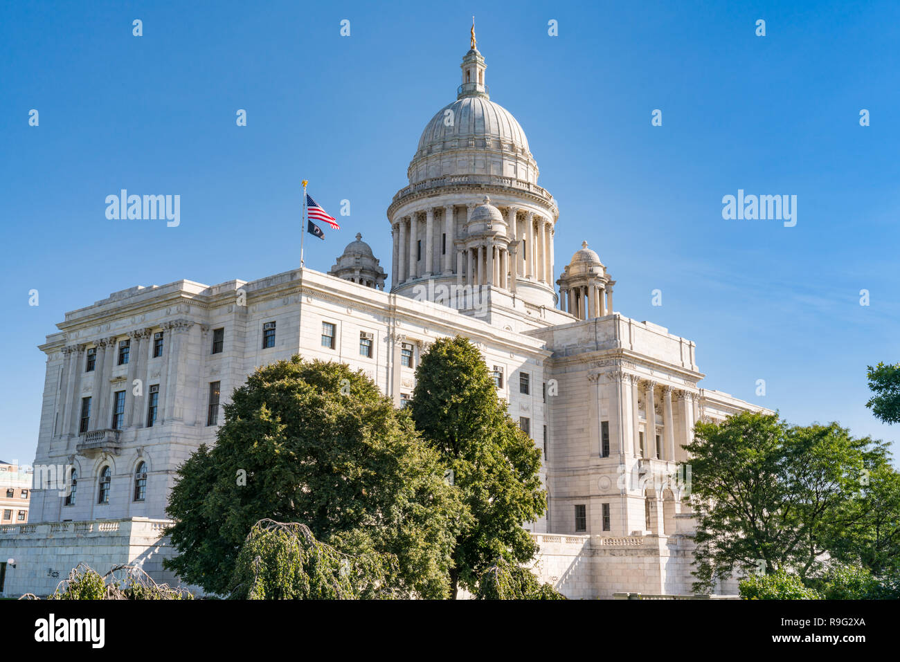 Exterior Rhode Island Capitol Building in Providence, RI Stock Photo