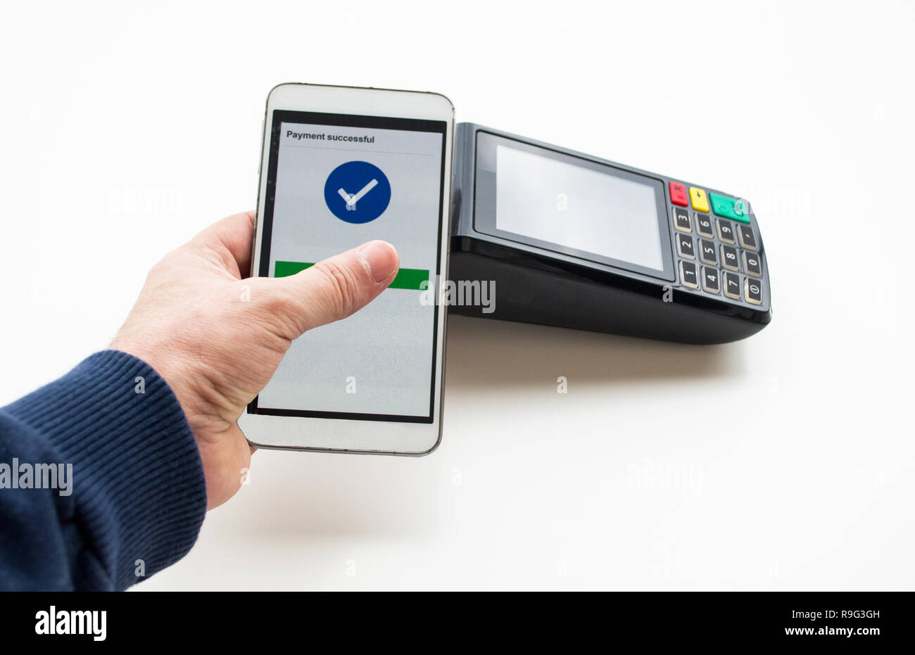 Contactless payment with smart phone - Nfc technology Stock Photo