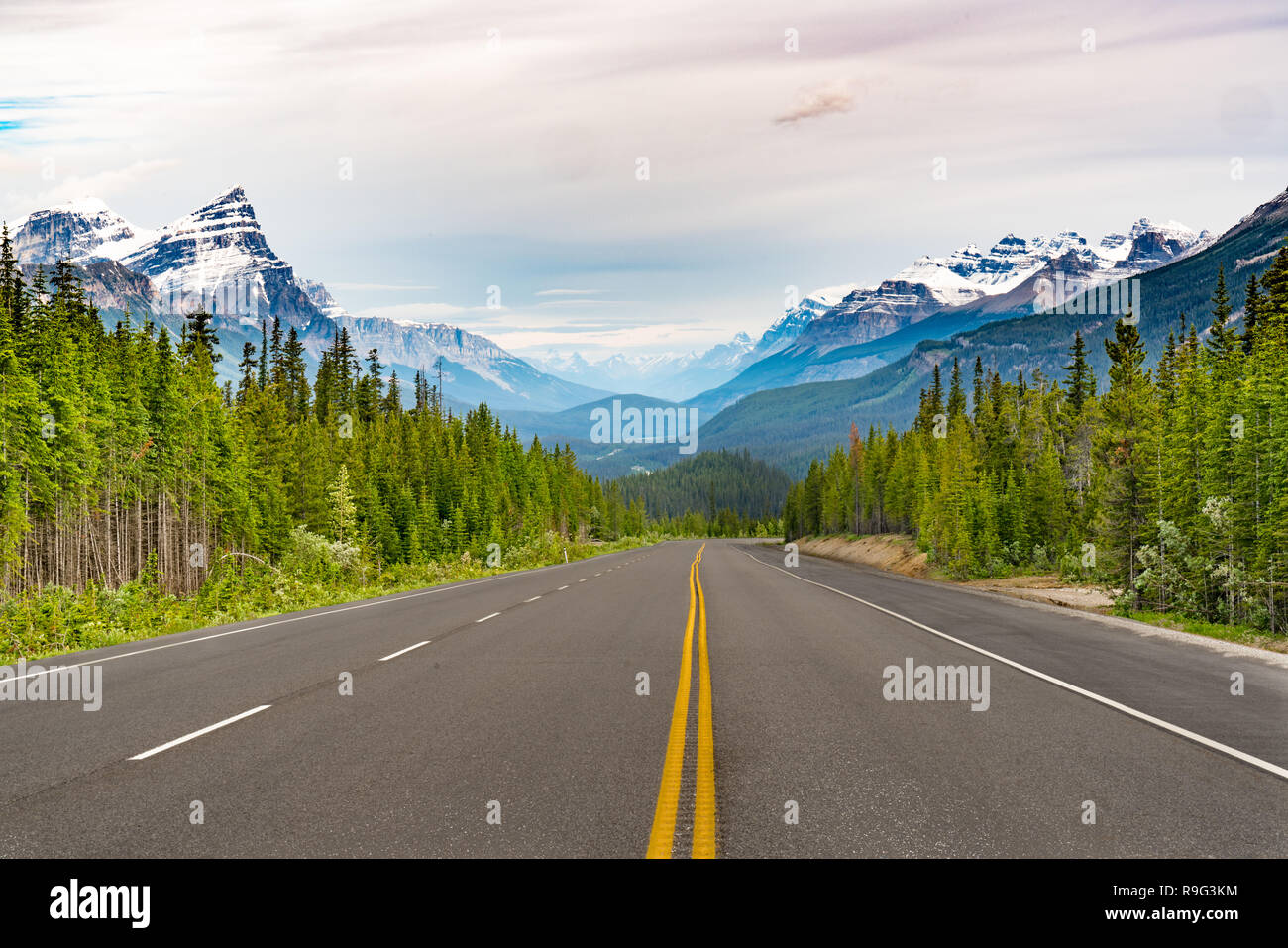 Canada Route 93 on the Icefields Parkway in Banff National Park