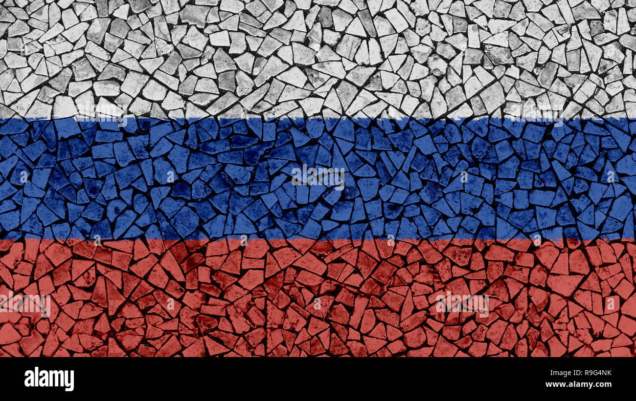 Mosaic Tiles Painting of Russia Flag, Background Texture Stock Photo ...