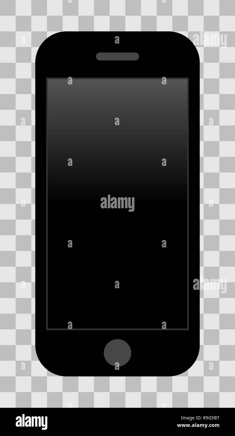 Smartphone icon - black with turned off black gradient screen, isolated - vector illustration Stock Vector