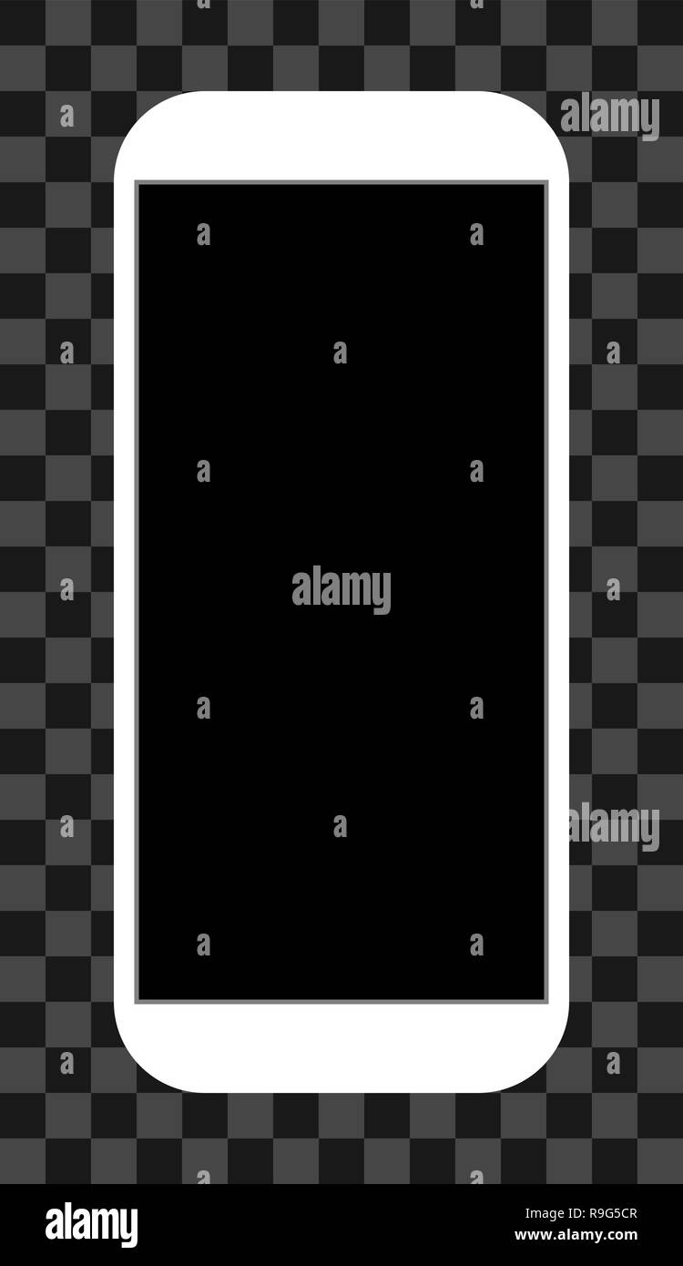 Smartphone icon white with turned off black screen, isolated vector