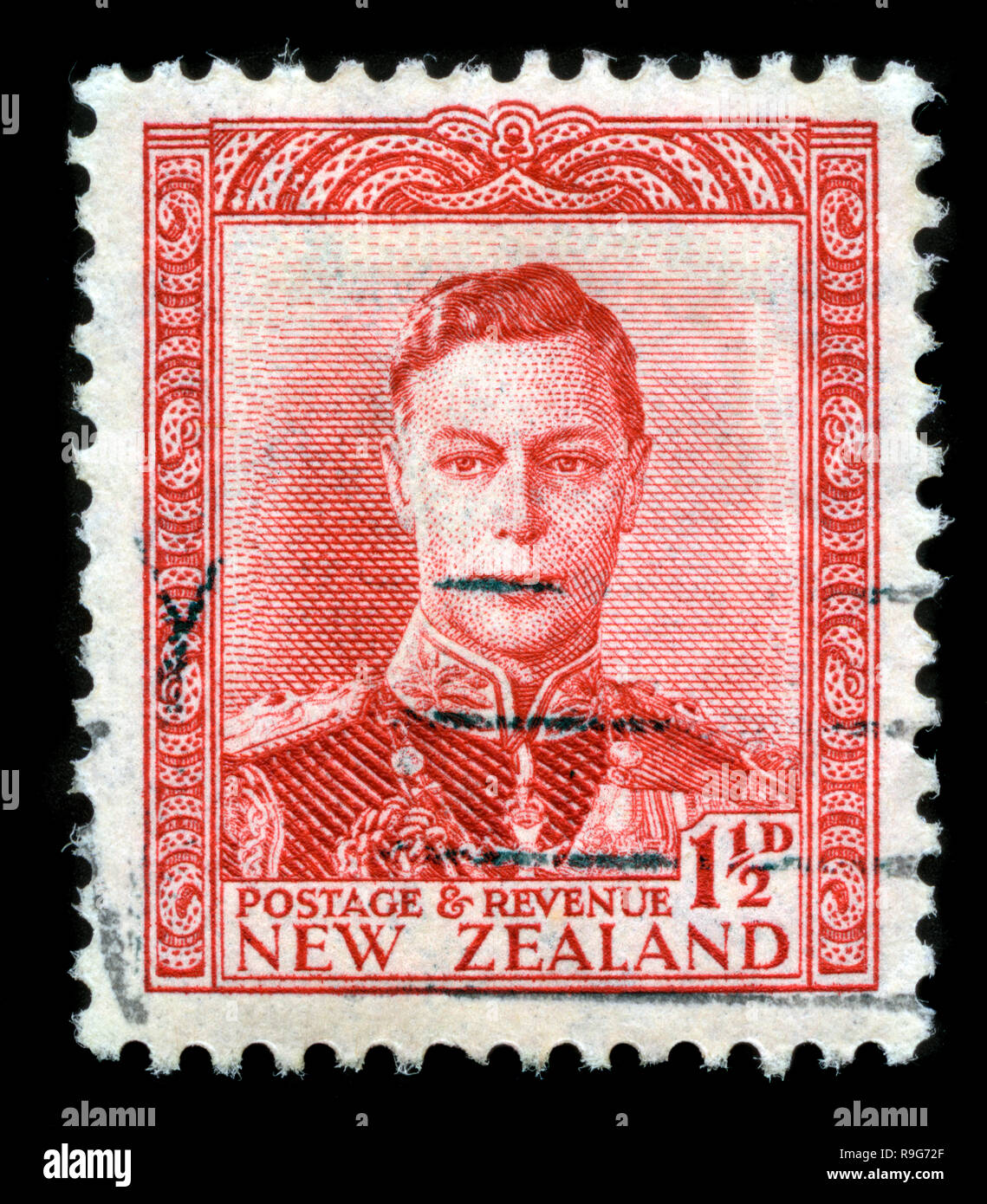 Postage stamp from New Zealand in the King VI series issued in