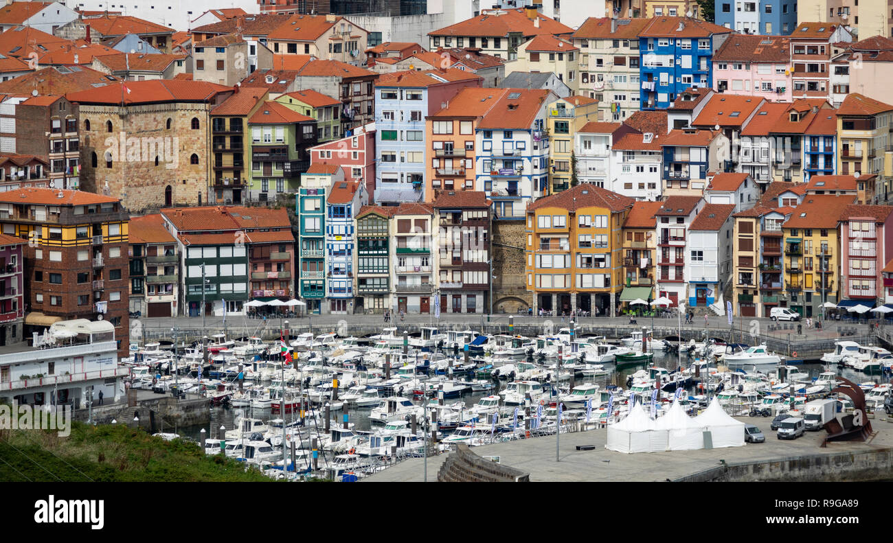 Bermeo, a fishing village and marina in Vasque Country Stock Photo