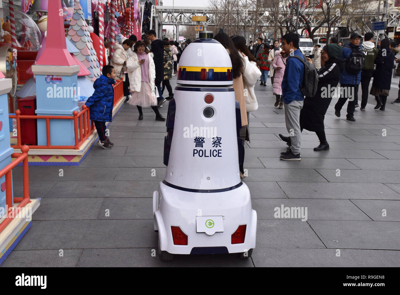 Beijing, Beijing, China. 24th Dec, 2018. Beijing, CHINA-A robot police officer patrols on the street in Beijing, China. Credit: SIPA Asia/ZUMA Wire/Alamy Live News Stock Photo