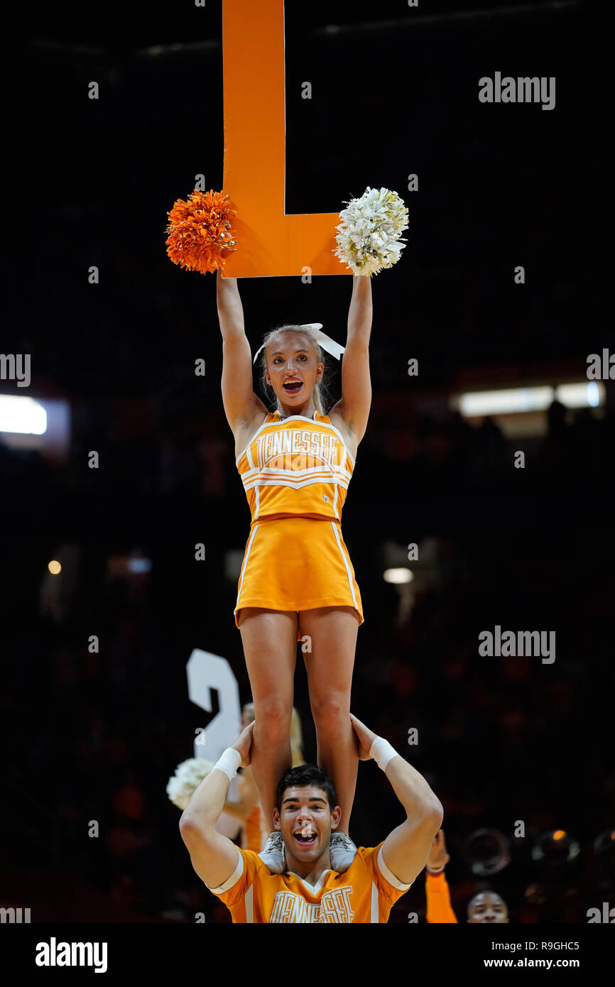 December 22, 2018: Tennessee Volunteers cheerleaders during the NCAA basketball game between the University of Tennessee Volunteers and the Wake Forest University Demon Deacons at Thompson Boling Arena in Knoxville TN Tim Gangloff/CSM Stock Photo
