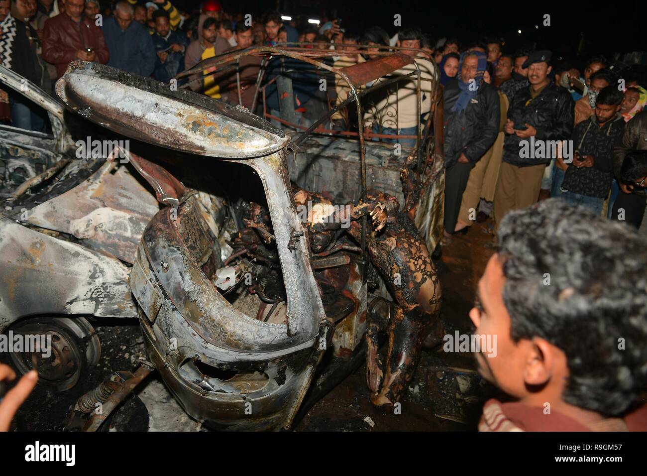 (EDITOR'S NOTE IMAGE DEPICTS DEATH) After math of the crash seen with